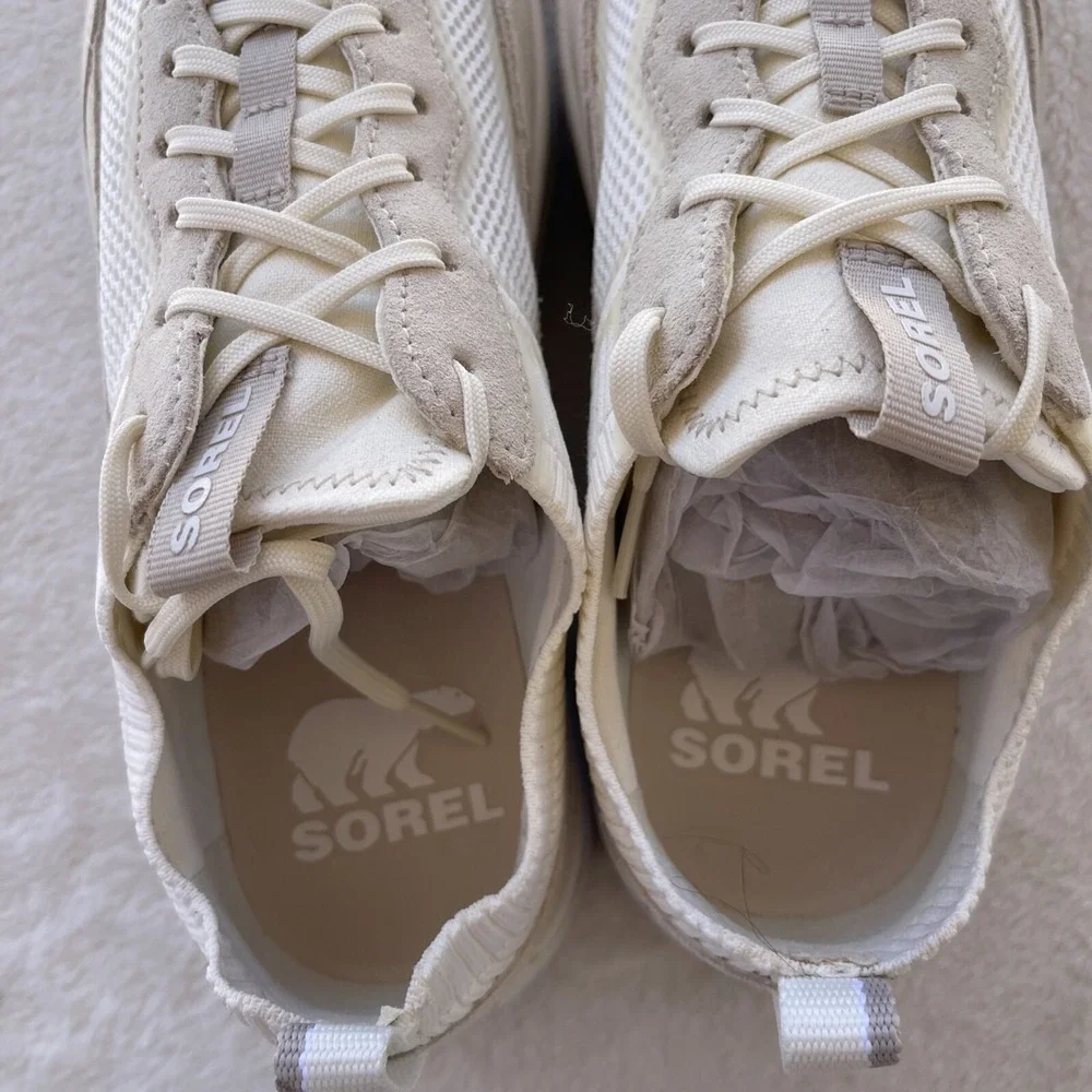 Sorel Womens Size 10 ONA 503 Low Knit Sea Salt Chalk Platform Shoes Sneakers